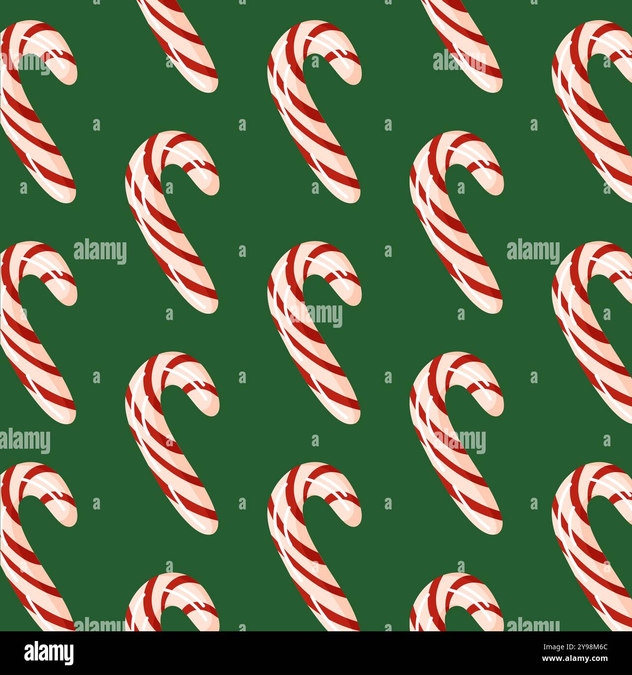 Christmas candy cane seamless pattern in cartoon style. Holiday ...