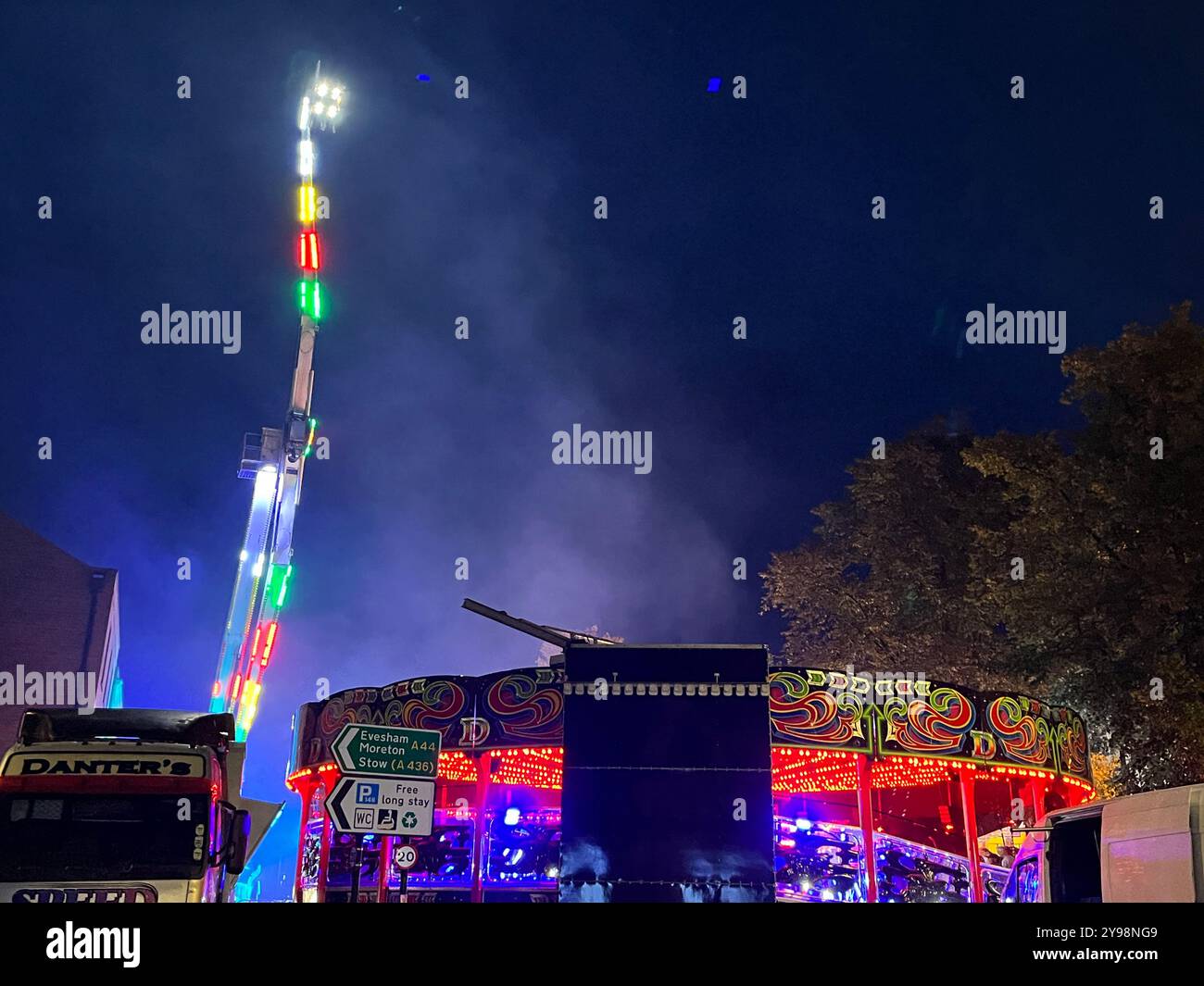 Ride at Chipping Norton Mop Fair in the Cotswolds - Smartphone Captured Stock Image