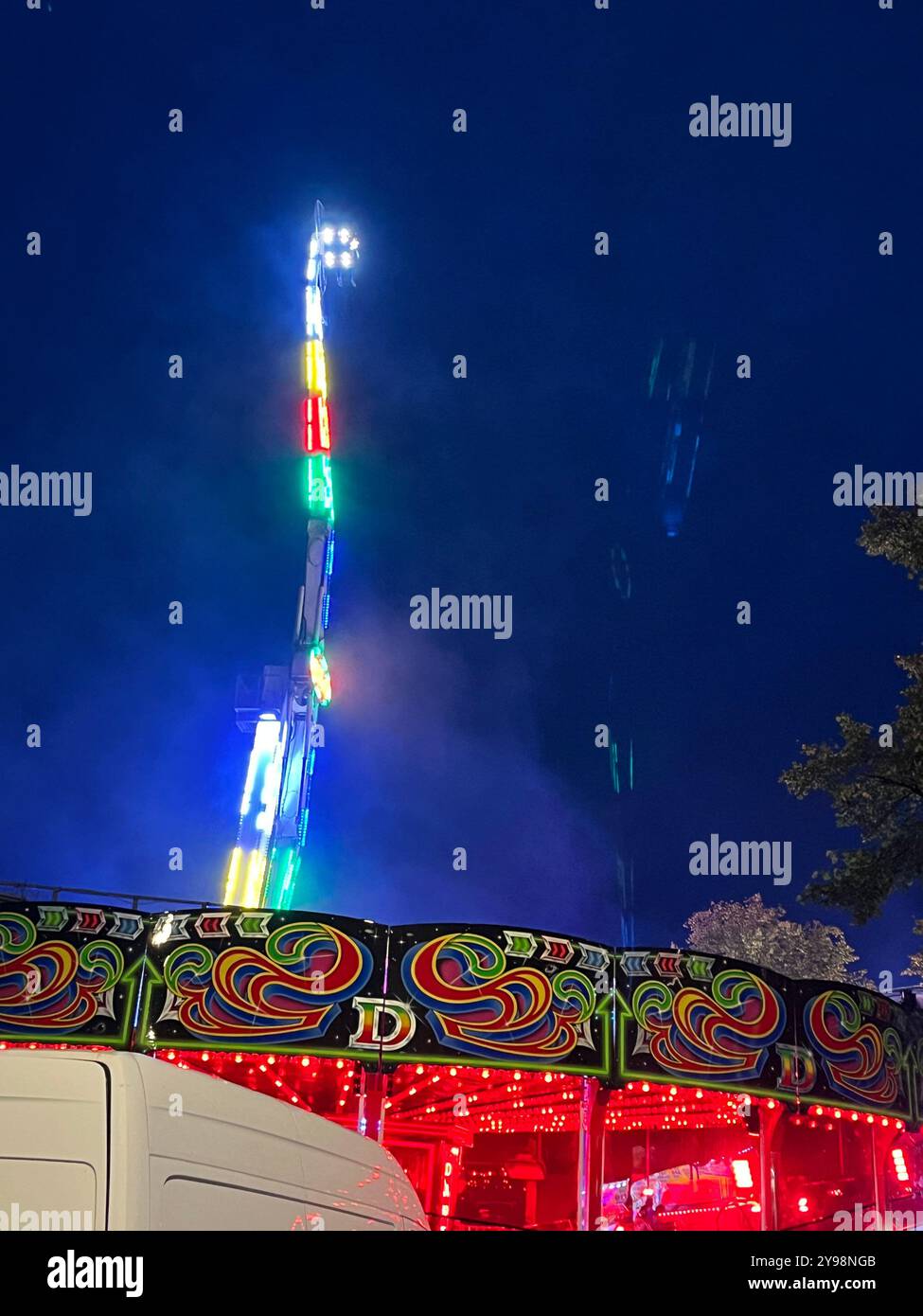 Ride at Chipping Norton Mop Fair in the Cotswolds - Smartphone Captured Stock Image