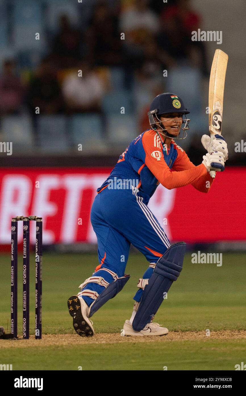 India's Smriti Mandhana bats during the ICC Women's T20 World Cup 2024 ...