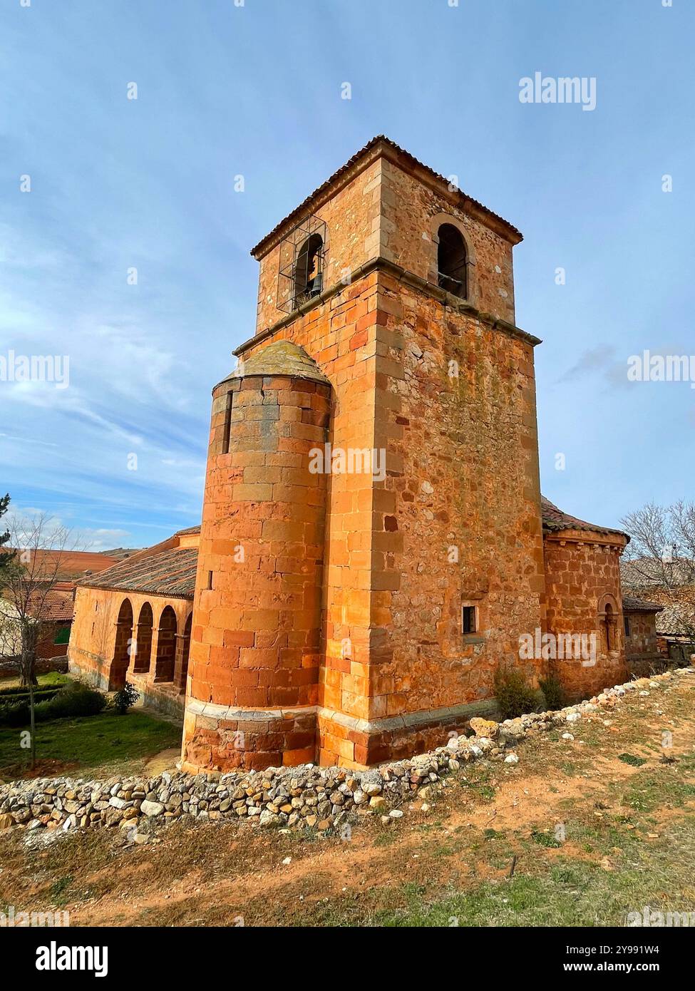 Exaltacion de la Cruz church. Francos, Segovia province, Castilla Leon, Spain. - Smartphone Captured Stock Image