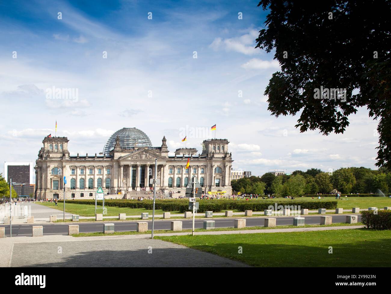 The Reichstag building in Berlin stands prominently with its iconic ...