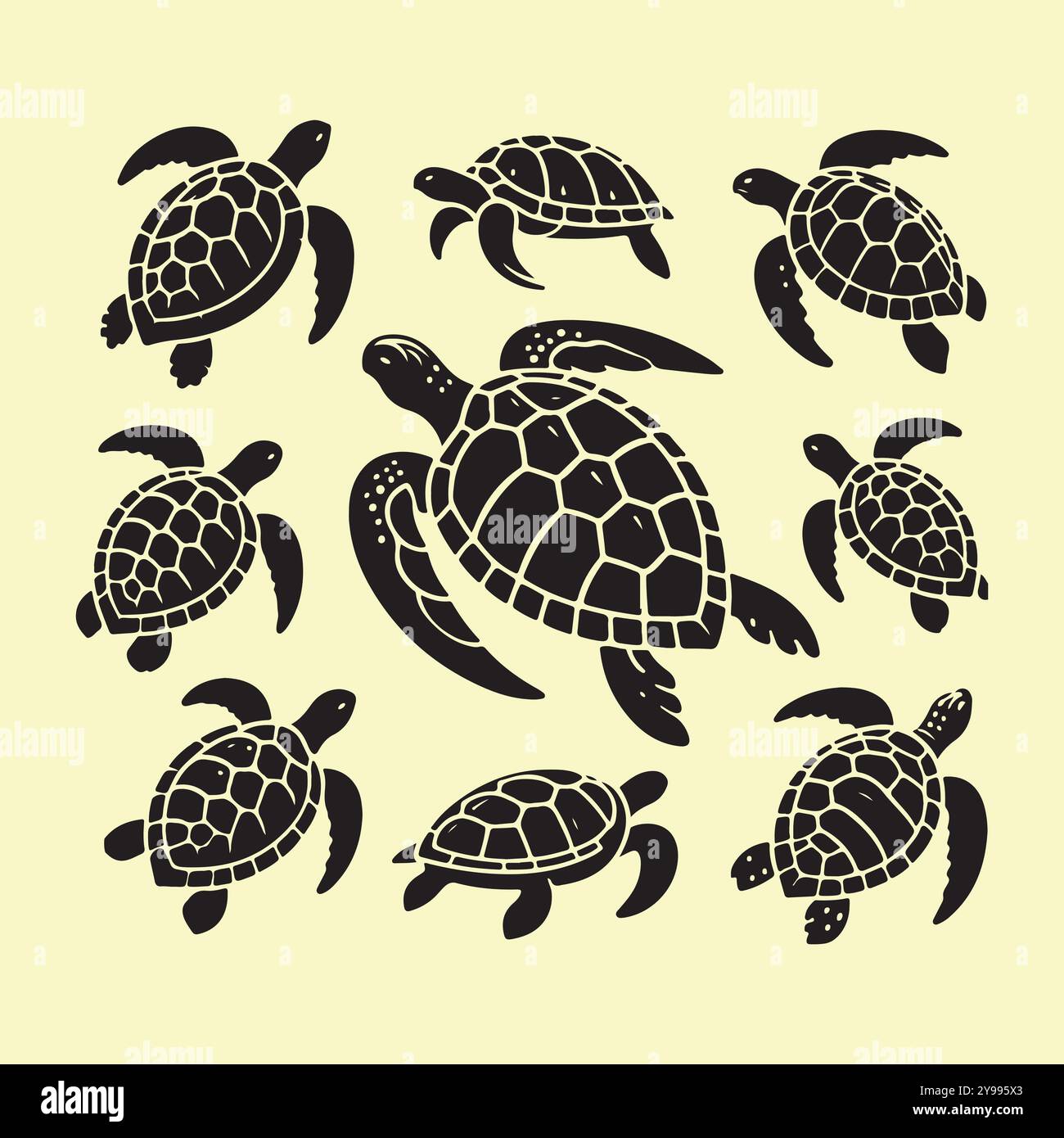 Silhouette set of turtle Stock Vector Image & Art - Alamy