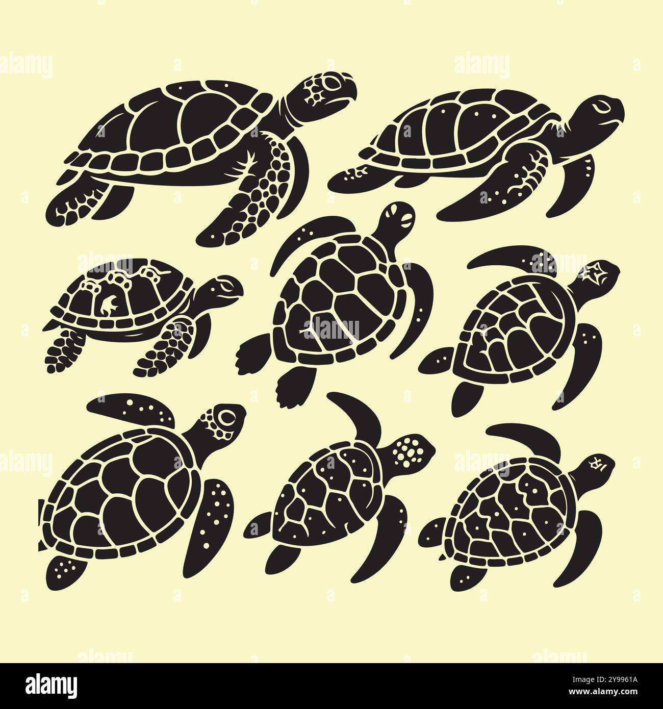 Silhouette set of turtle Stock Vector Image & Art - Alamy