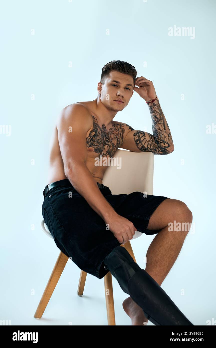 Young caucasian male body tattoos hi-res stock photography and images -  Alamy, image size:866x1390