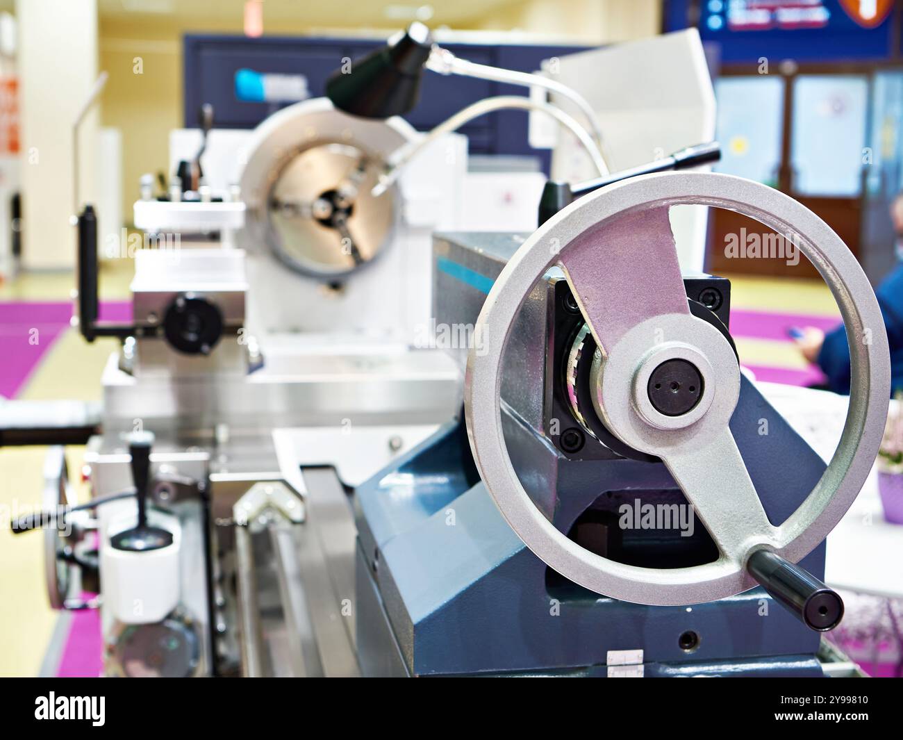 Control handle lathe tailstock industry Stock Photo - Alamy