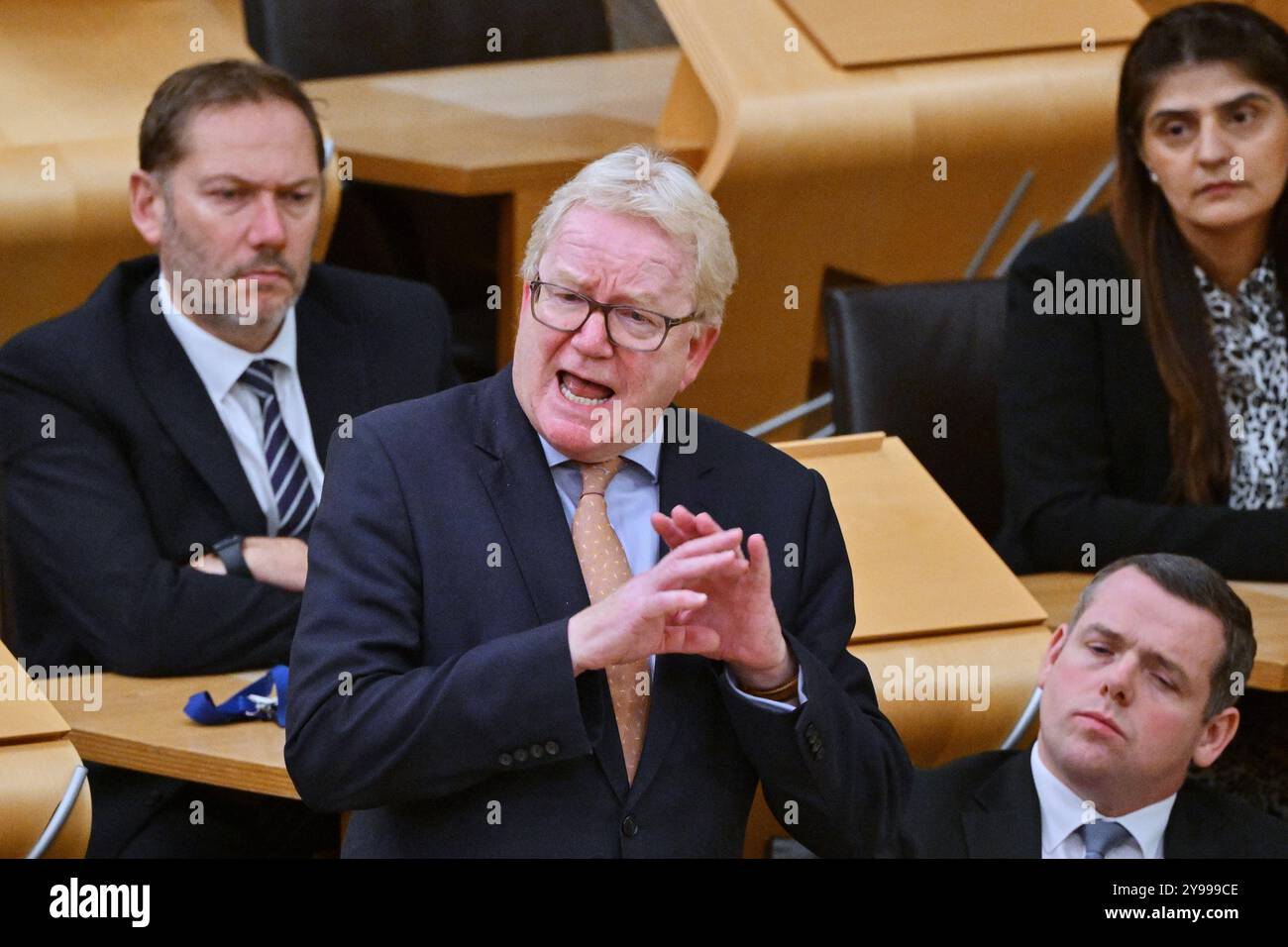 Edinburgh Scotland, UK 09 October 2024.   Jackson Carlaw MSP at the Scottish Parliament speaks on the 40th Anniversary of the Brighton Bomb Blast. credit sst/alamy live news Stock Photo
