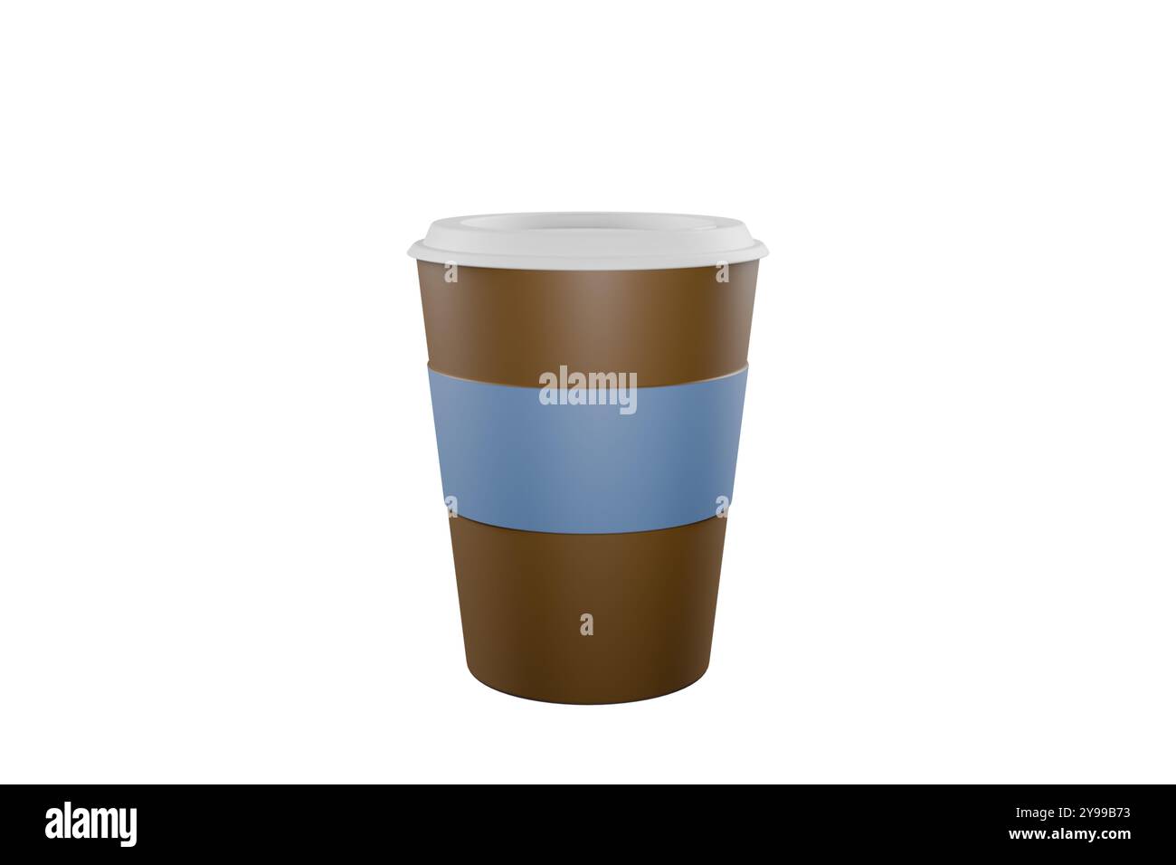 A paper coffee cup on an isolated white background. 3d rendering Stock Photo