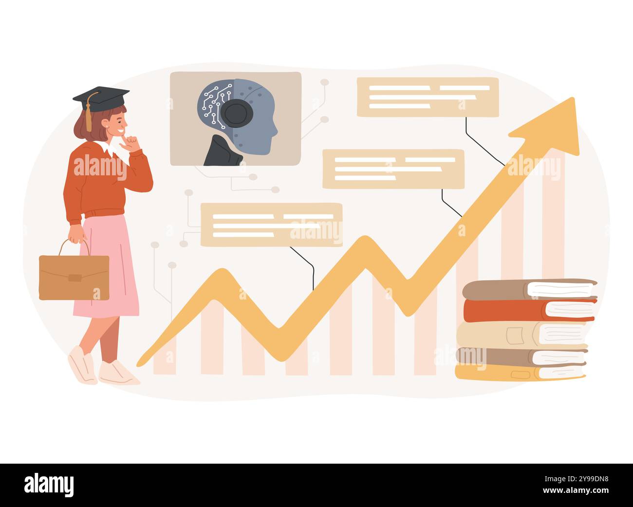 AI-Supported Career Guidance abstract concept vector illustration Stock ...