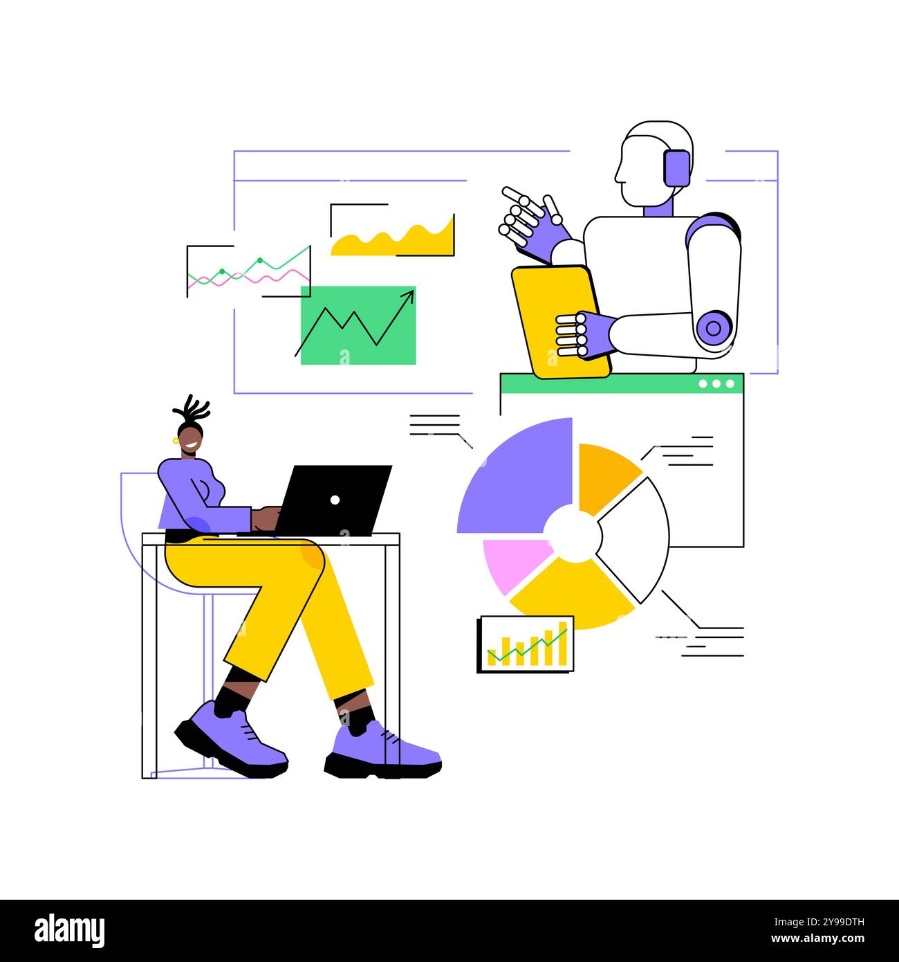 AI-Powered Advanced Data Processing abstract concept vector ...