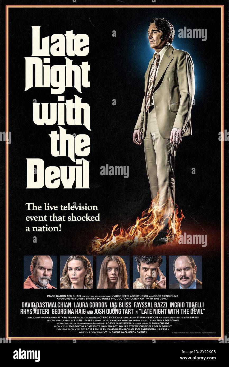 Late Night with the Devil  David Dastmalchian poster Stock Photo
