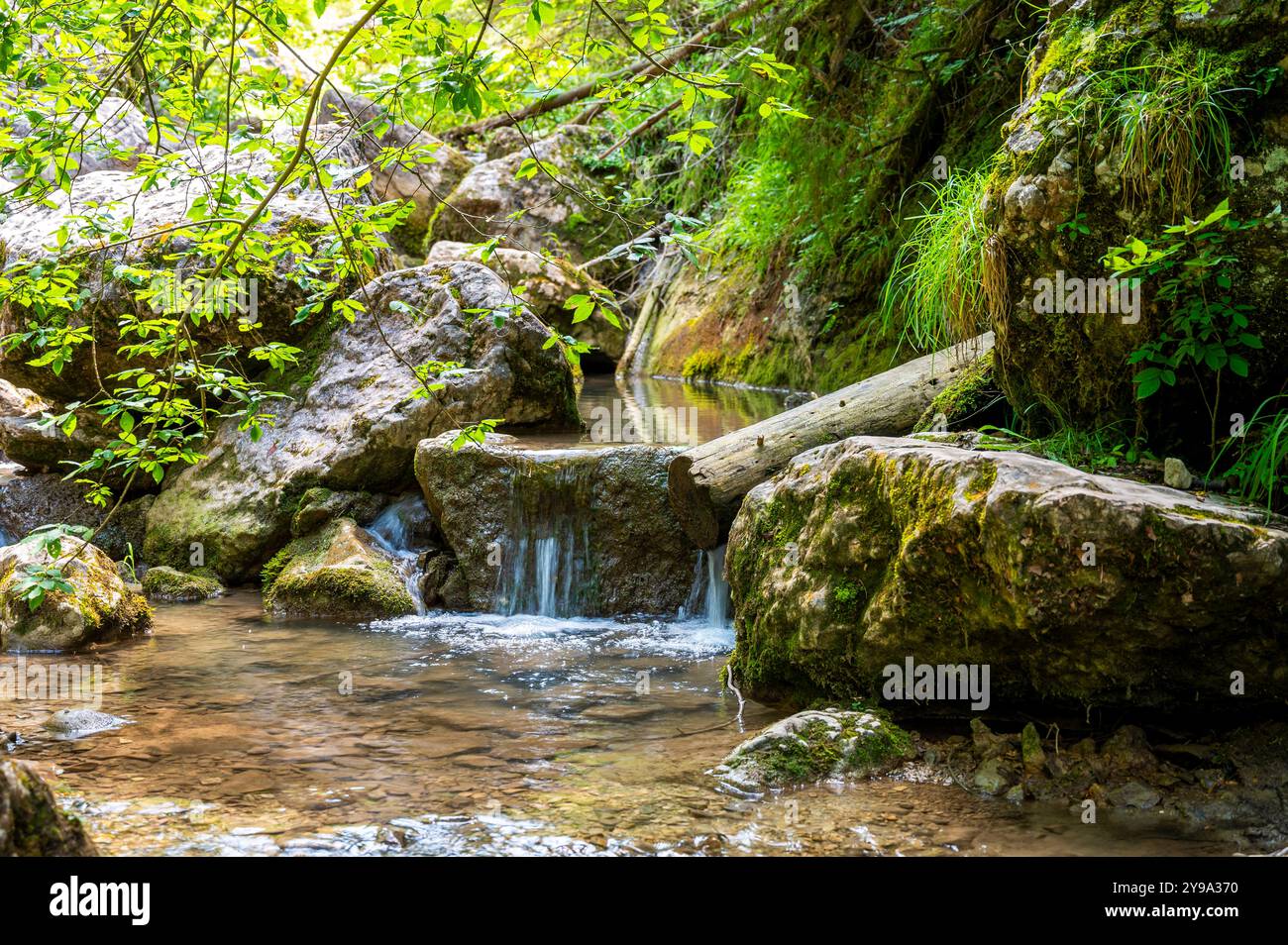 Waterfall between stones in slow hi-res stock photography and images ...