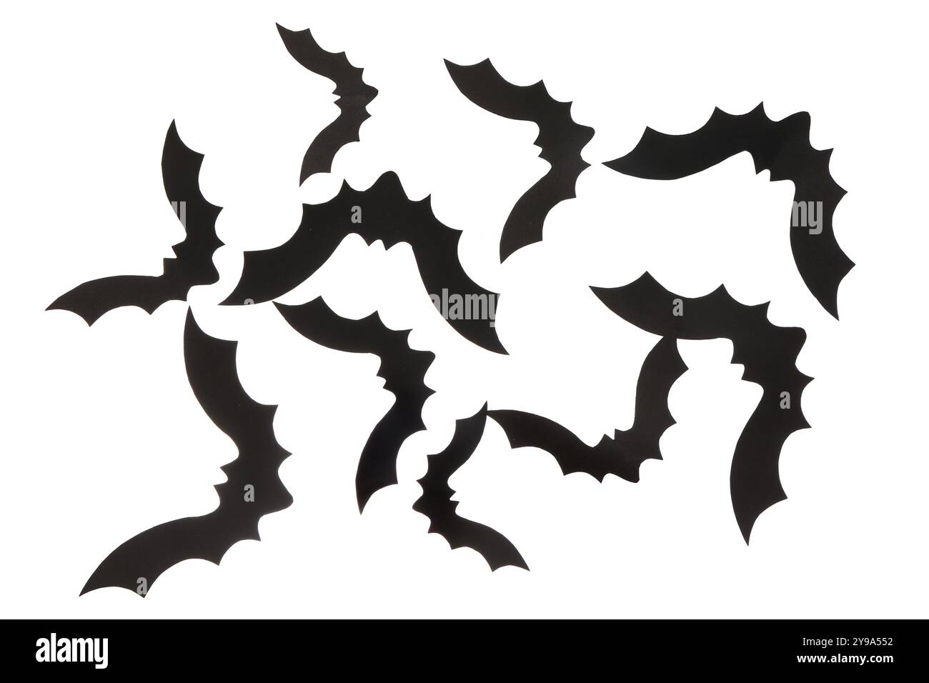 Paper bats for Halloween party on white background Stock Photo - Alamy
