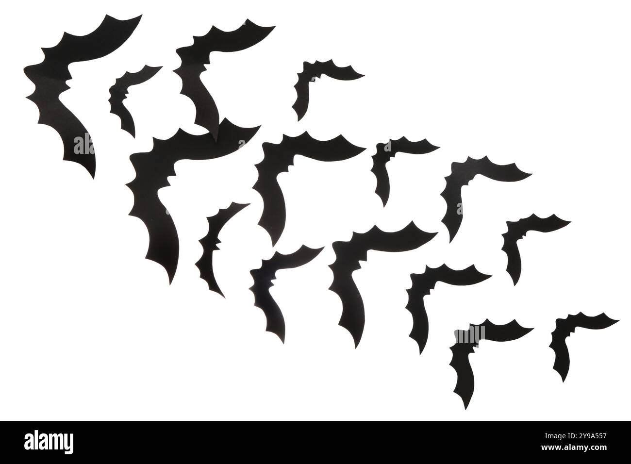 Paper bats for Halloween party on white background Stock Photo - Alamy