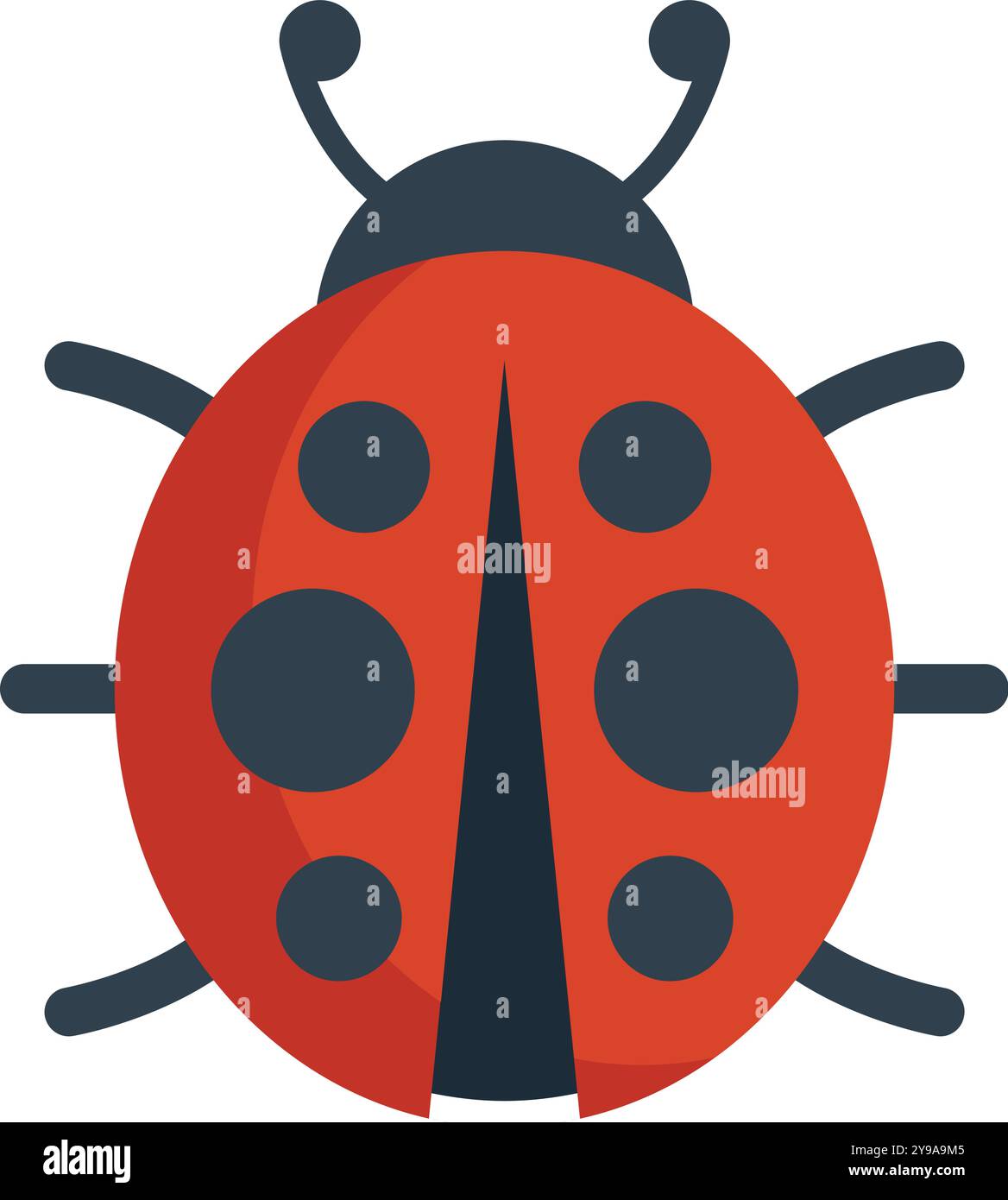 Minimalist vector illustration of a ladybug on a white background Stock ...