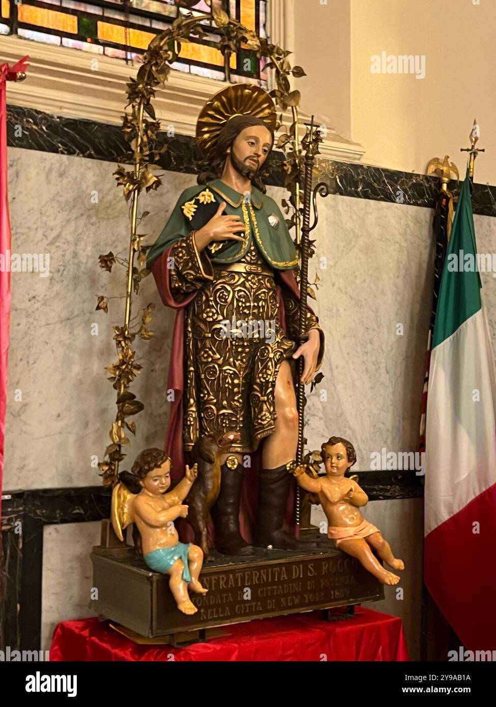 The statue of St. Rocco is considered unique because of his pose with ...