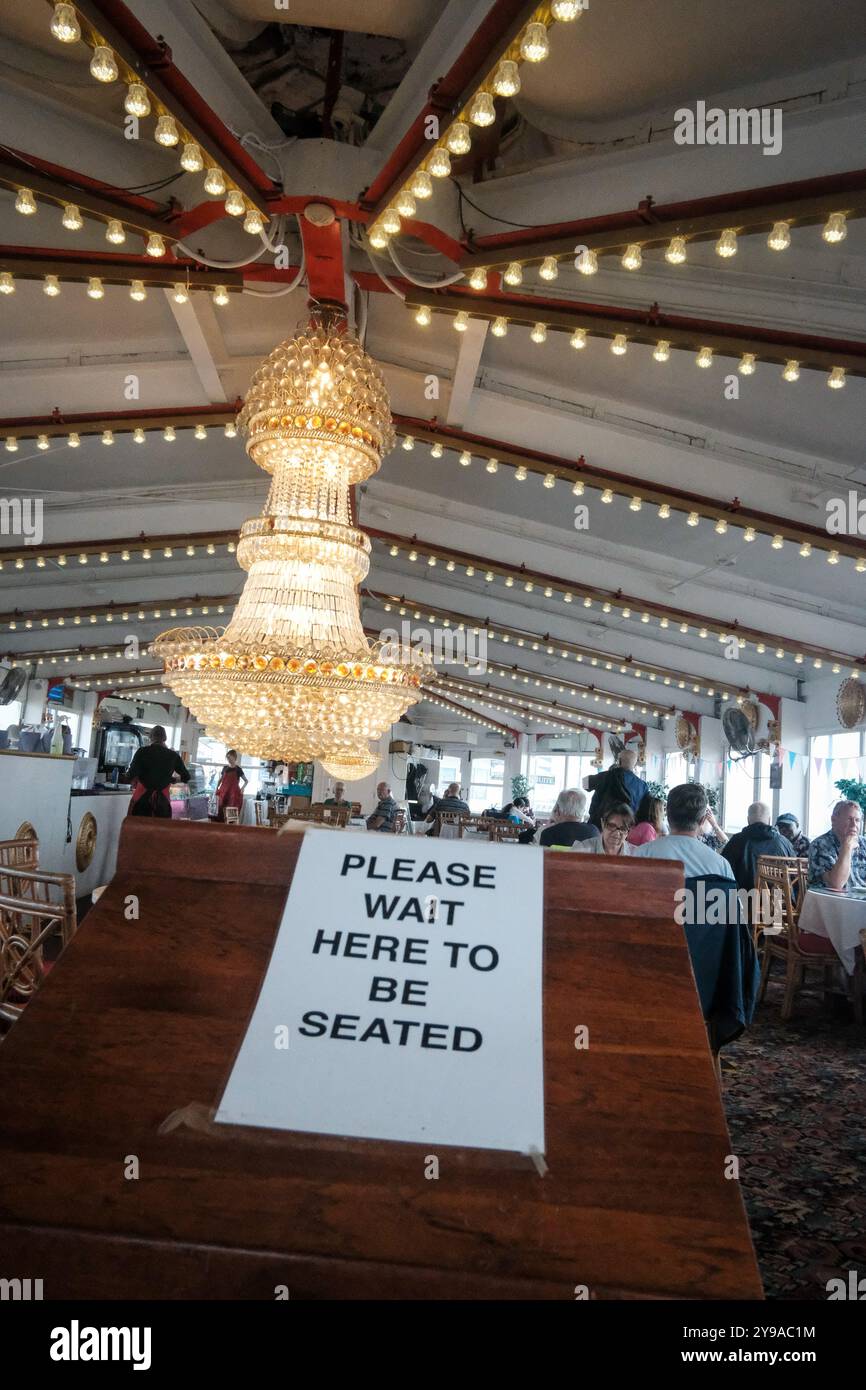 Eastbourne, UK, 8th Sept 2024 - a Cafe on the tourist Pier Stock Photo