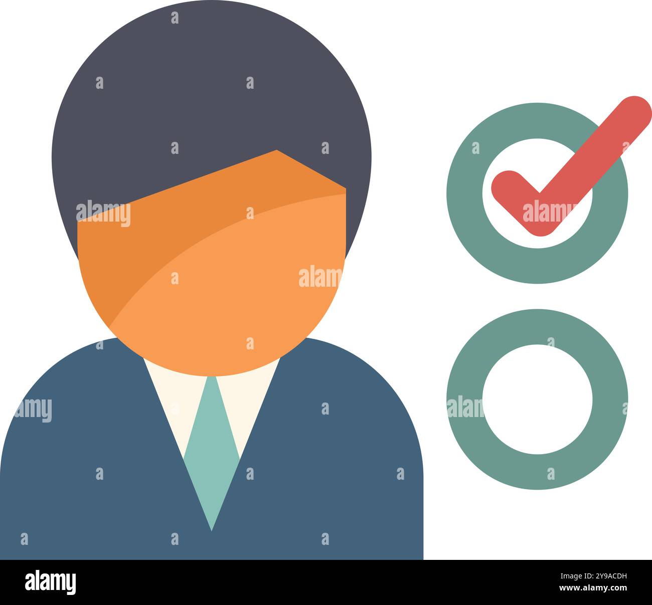 Making Check Image Businessman making a choice from checklist with check mark in green ...
