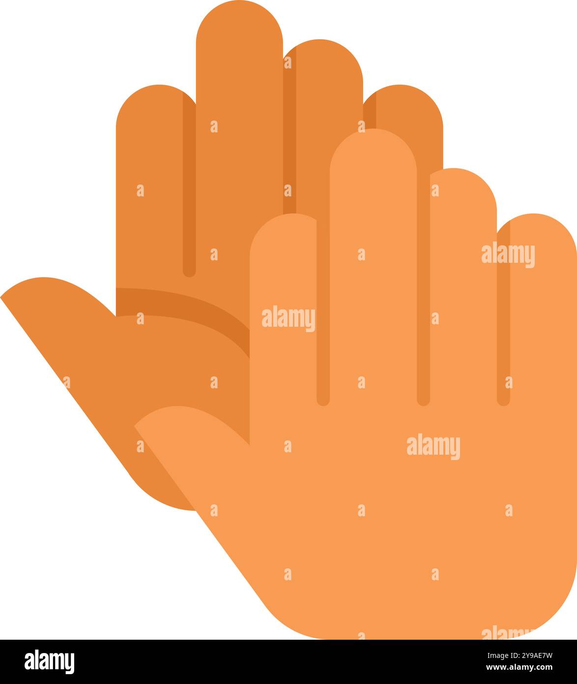 This vector illustration shows two hands giving high five, a symbol of ...