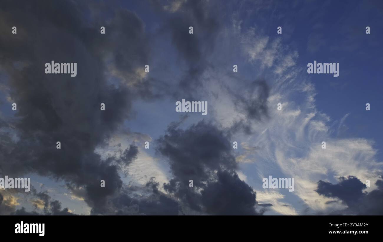 Beautiful sunset sky with clouds background Stock Photo