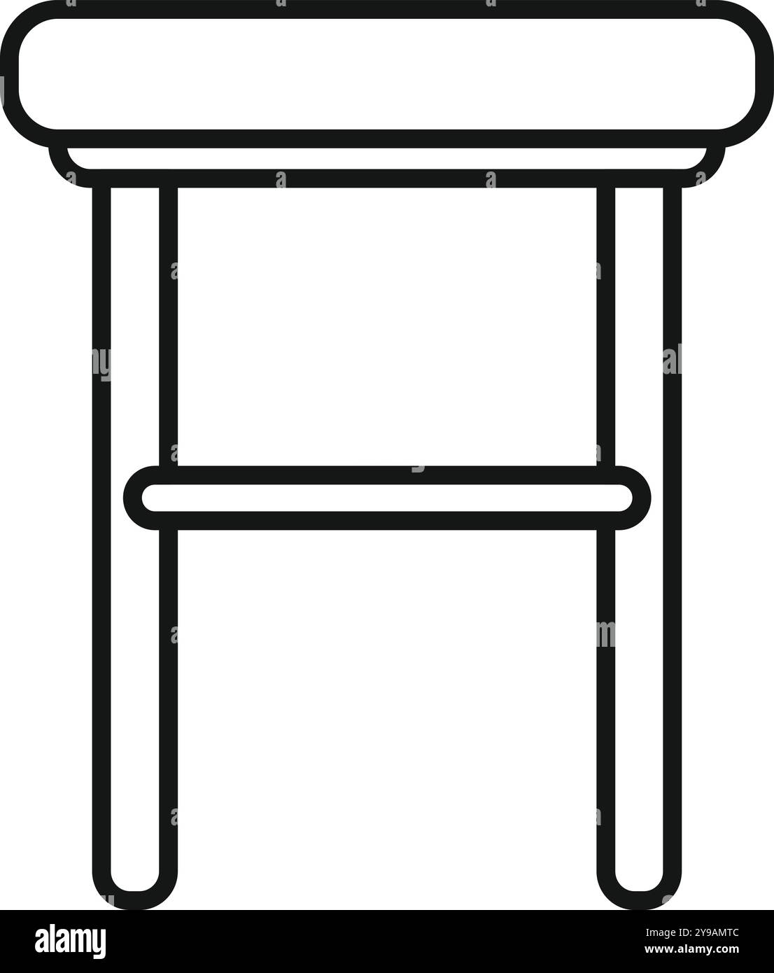 Simple vector of a tall bar stool featuring a backrest and footrest ...
