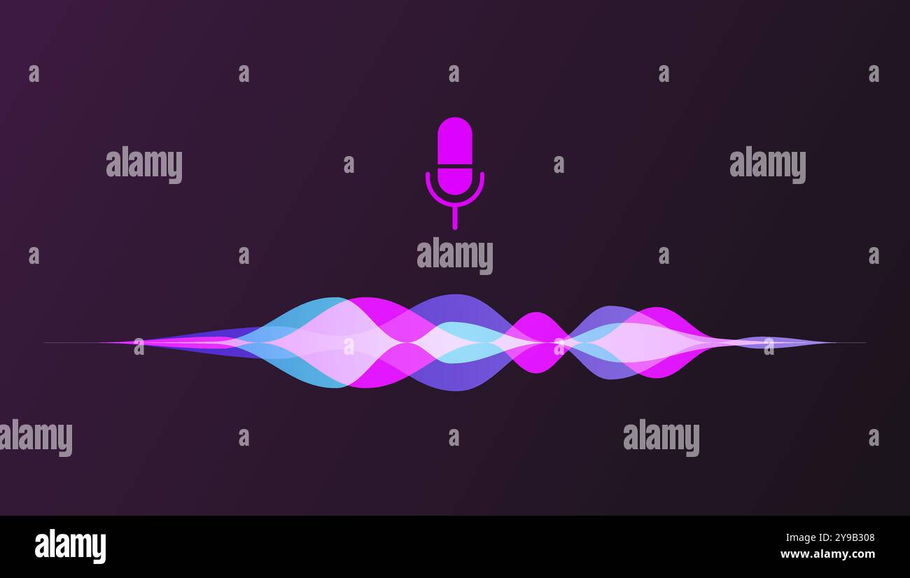 Vector illustration of soundwave intelligent technologies Stock Vector