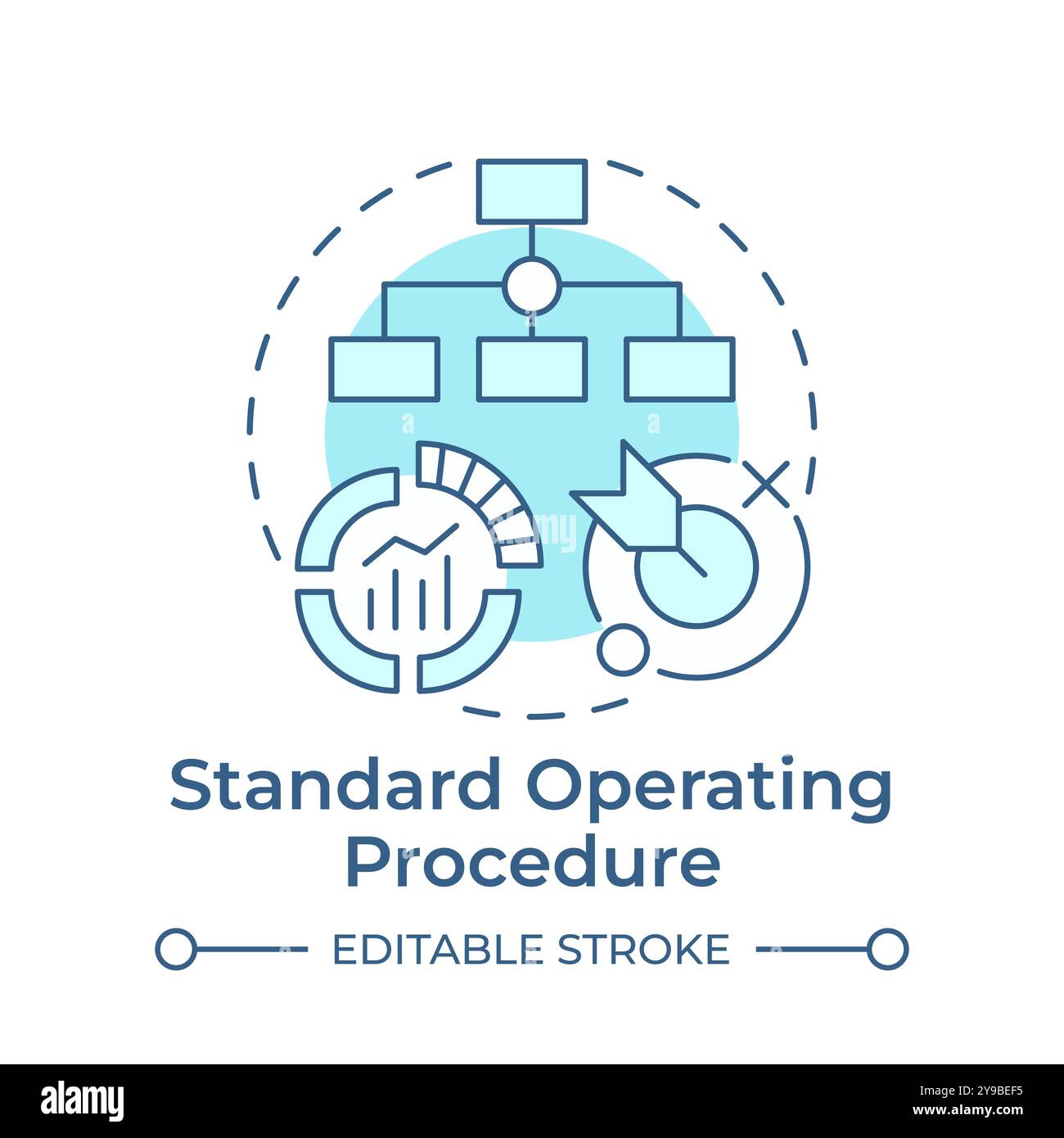 Standard operating procedure soft blue concept icon Stock Vector Image ...