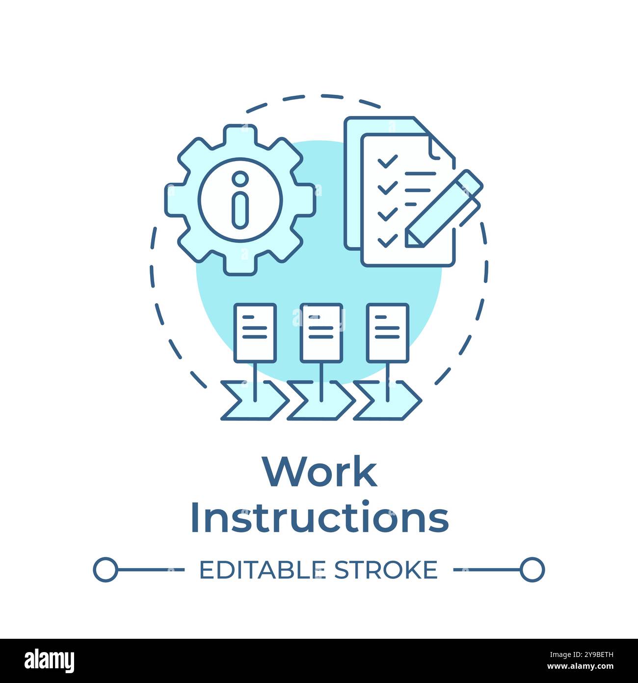 Work instructions soft blue concept icon Stock Vector