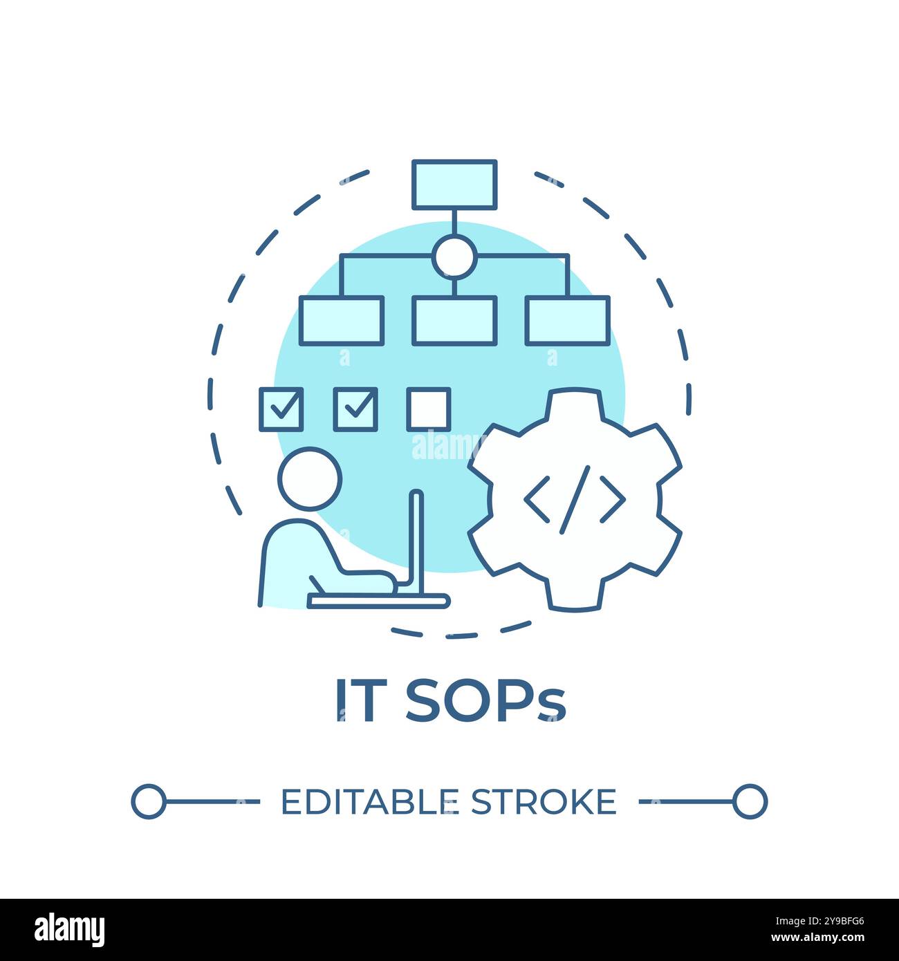 IT sops soft blue concept icon Stock Vector