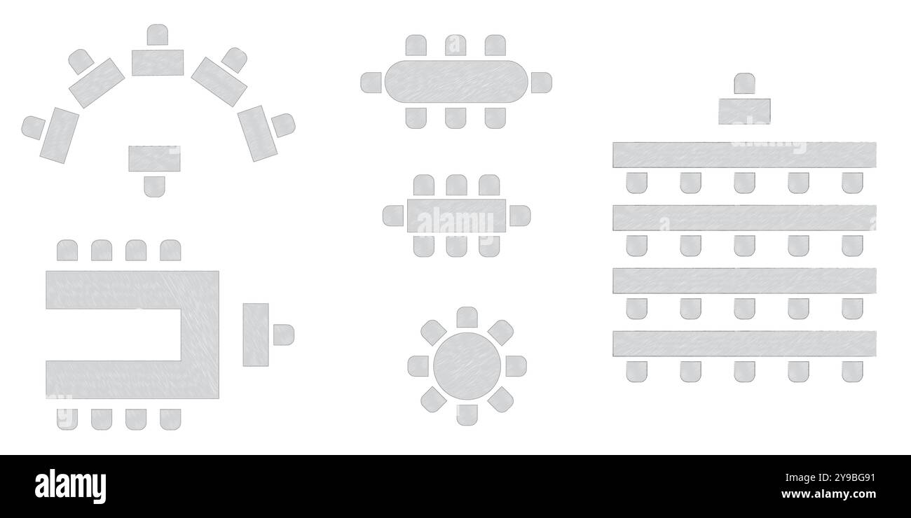 Wedding seating plan element. Conference banquet seminar classroom ...