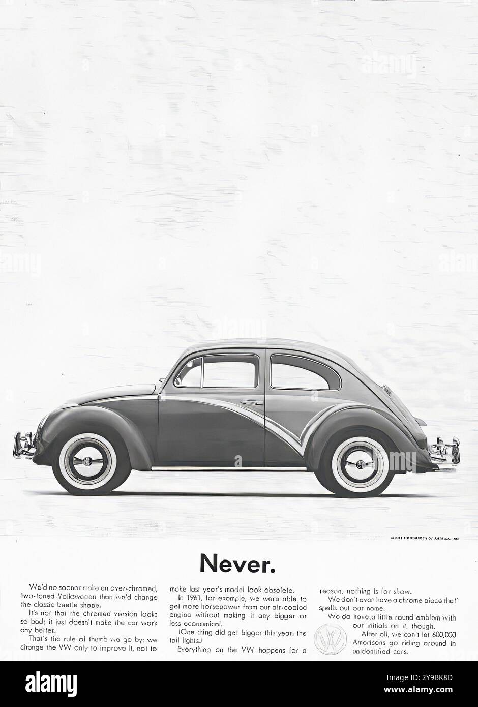 1962 Volkswagen - Vintage press car advertising Stock Photo