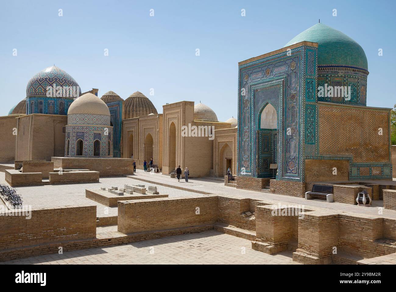 SAMARKAND, UZBEKISTAN - SEPTEMBER 13, 2022: Shahi-Zinda Medieval mausoleum complex, Samarkand Stock Photo