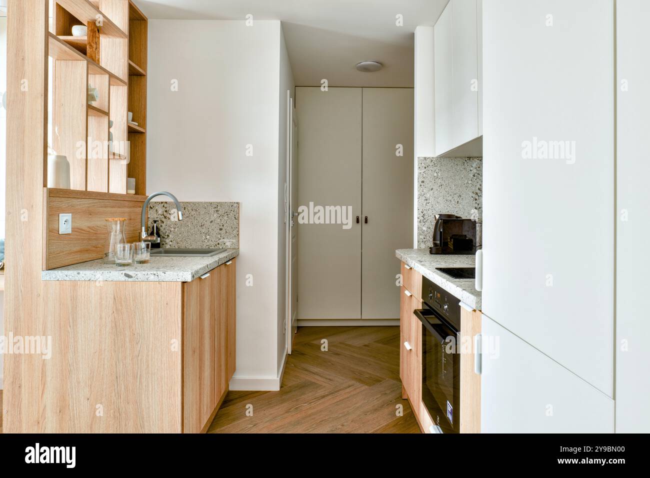 Discover contemporary kitchen design with wooden and white accents ...