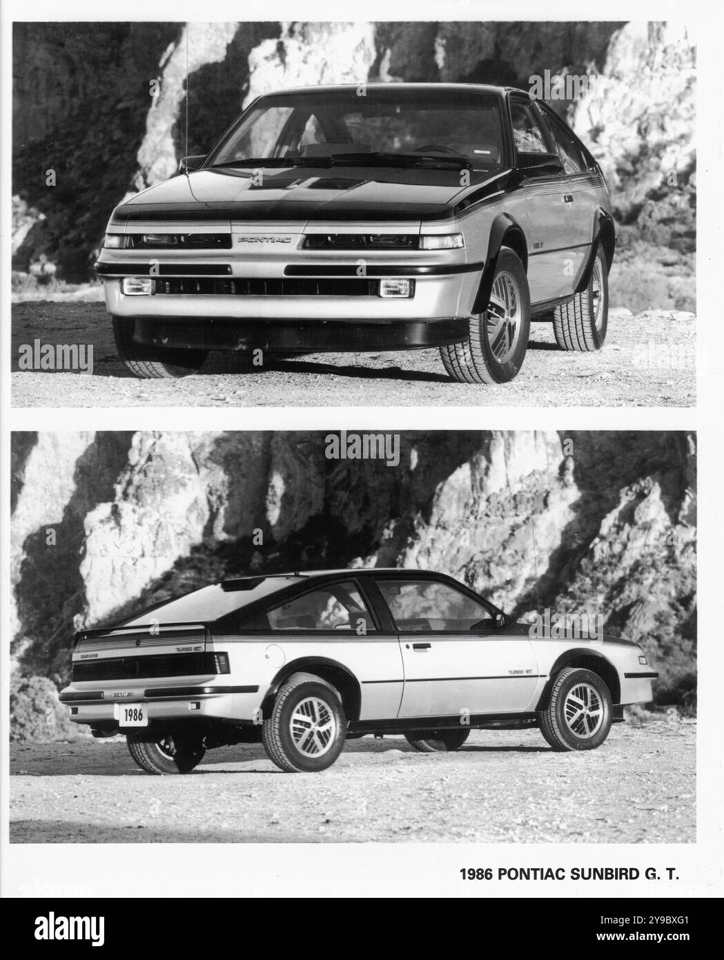 1986 Pontiac Sunbird - Vintage press car advertising Stock Photo
