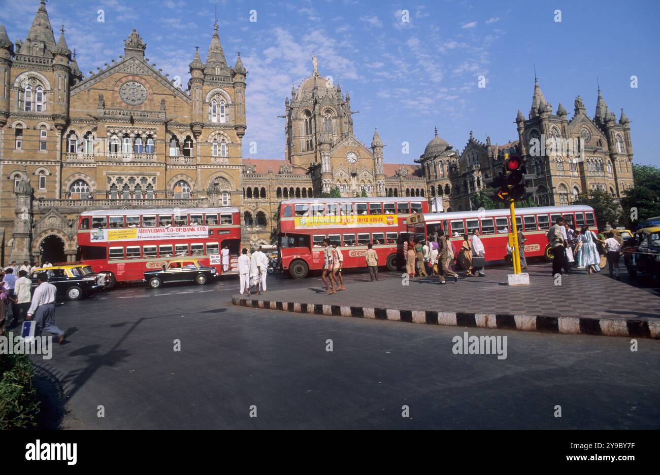 Chhatrapati Shivaji Terminus is a UNESCO World heritage Site. Victoria Railway terminus, Mumbai, India. Stock Photo