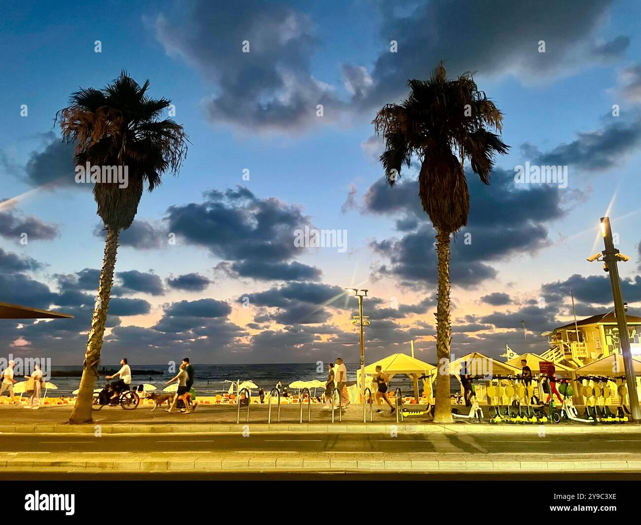 Promenade night lights - Smartphone Captured Stock Image