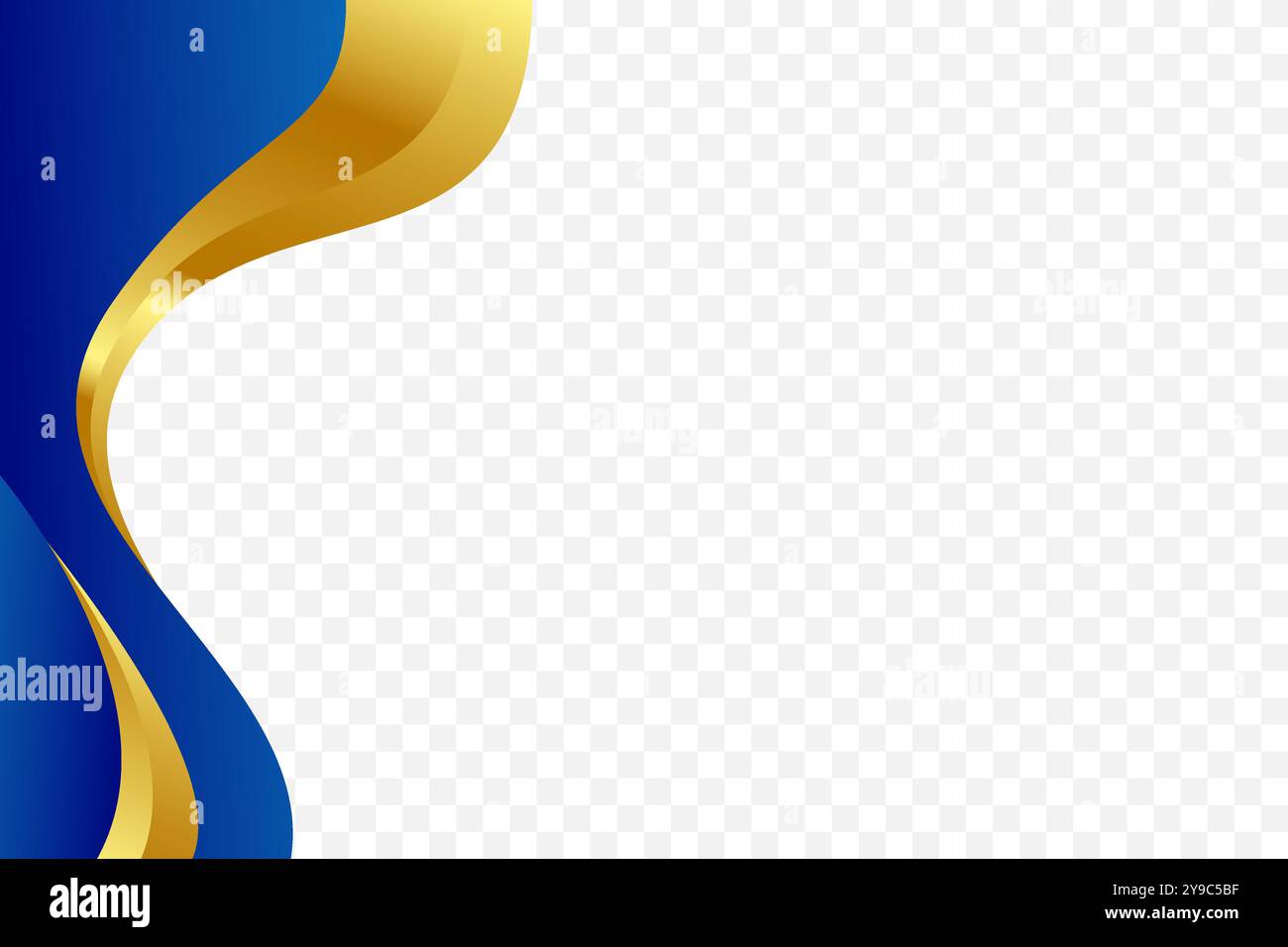 Blue and Gold curve wavy vector border for footer header background ...