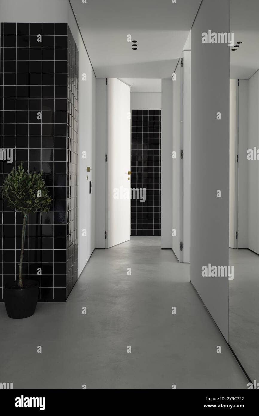 This is a contemporary interior hallway featuring modern design ... - Contemporary Interior Design Styles For Hallways