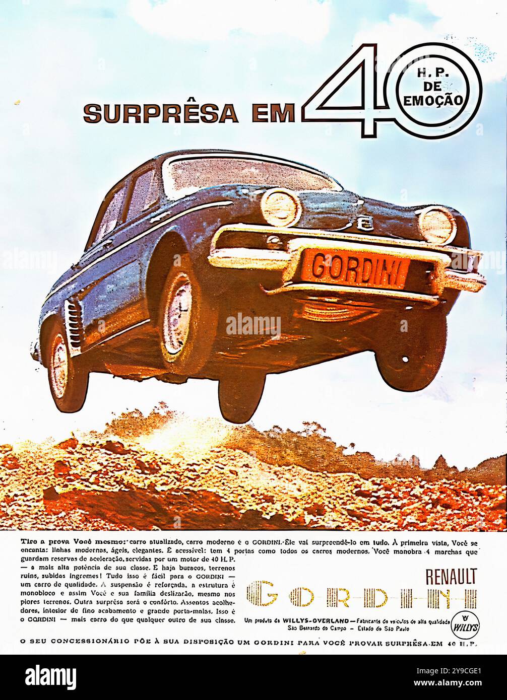 Renault Gordini Willys-Overland - Vintage press car advertising