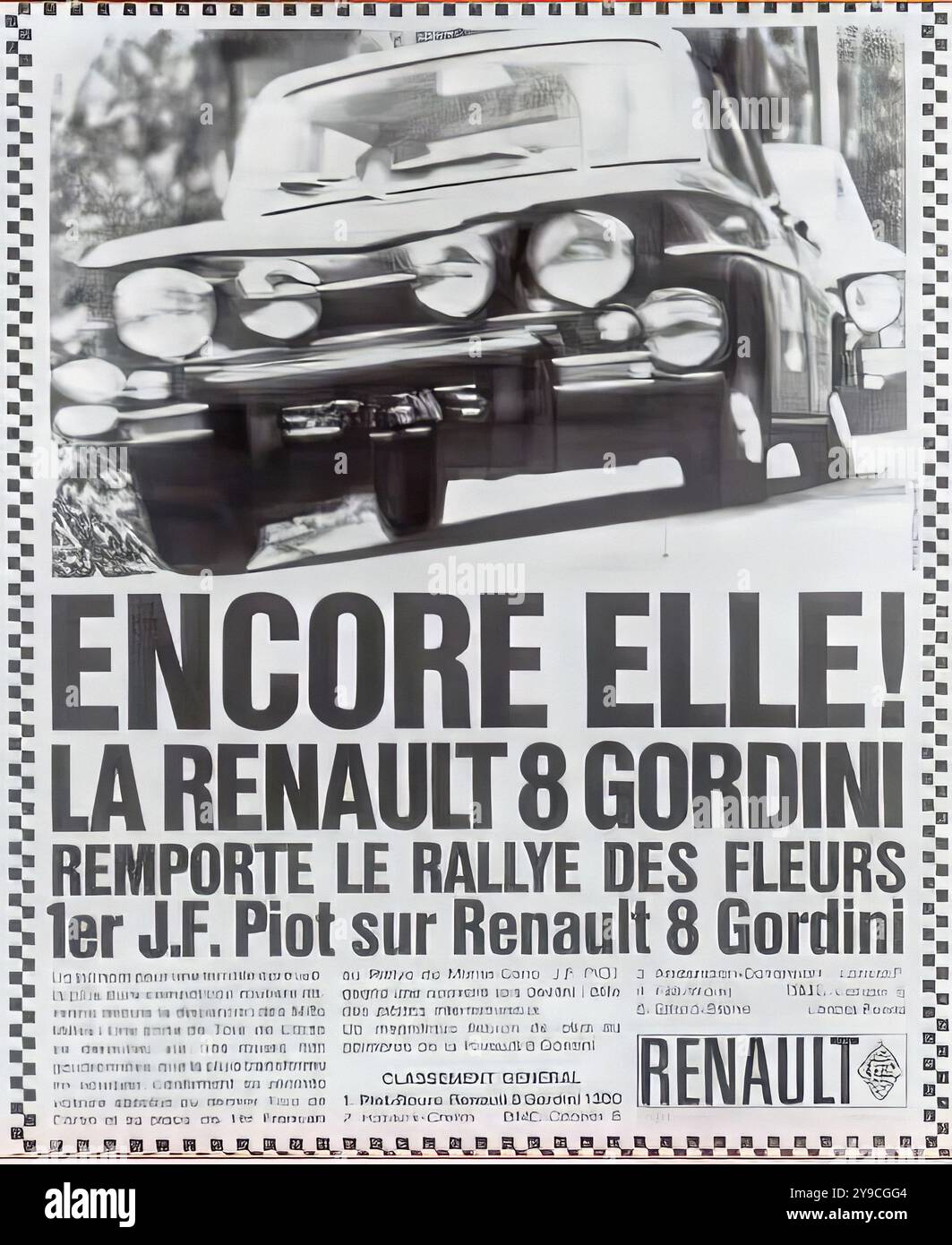 Gordini Renault 8 カタログ Renault 8 GORDINI SPEC SHEET / Brochure / Prospek: 1967,1968