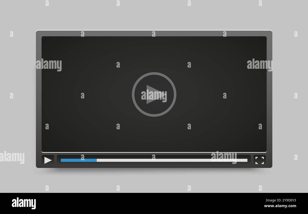 Flat video player template for web and mobile apps. Vector illustration ...
