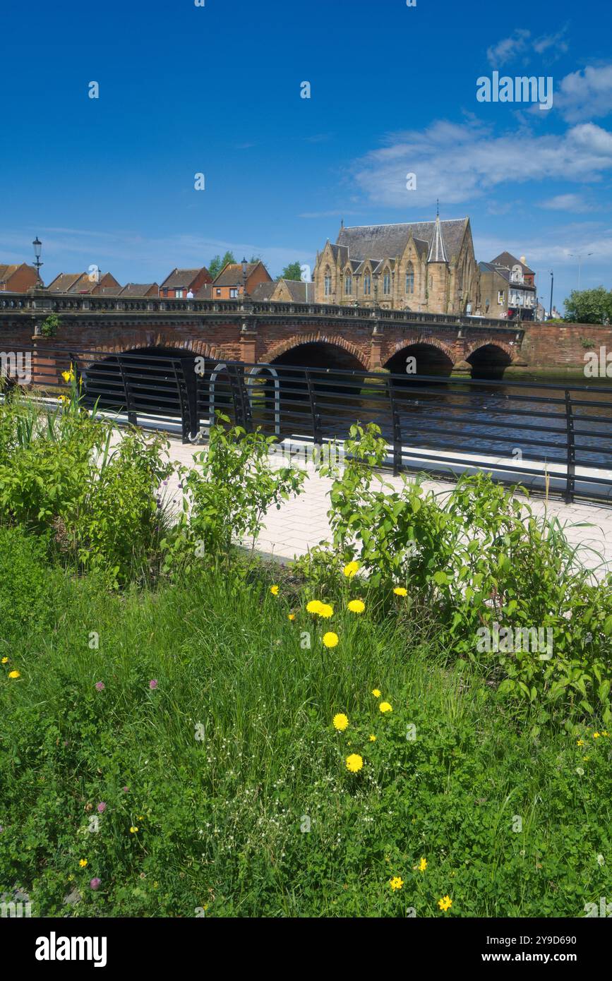 Photograph Shows River Ayr Flowing Through Ayr Town Beautiful Clear 