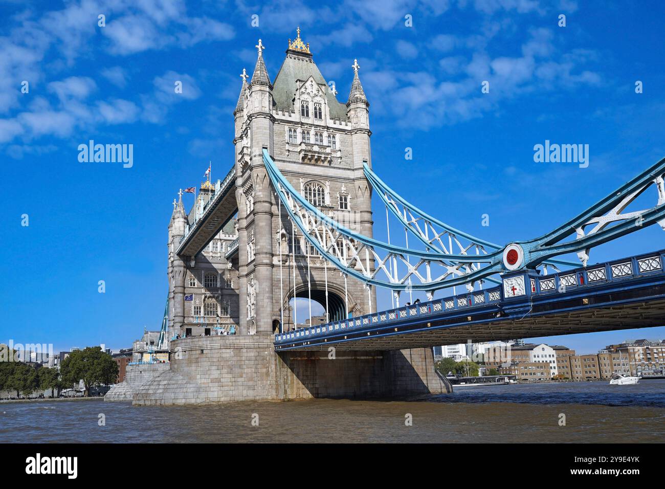 Tower Bridge, London, viewed from below Stock Photo