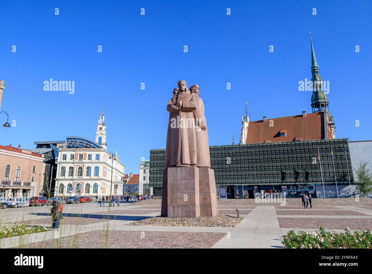 Latvian Riflemen Monument Stock Photo