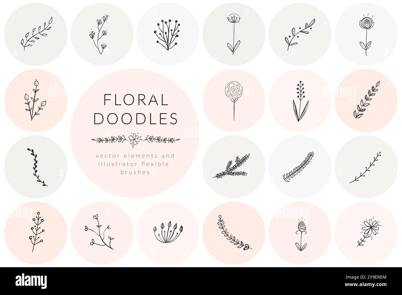 floral doodles vectors Stock Vector