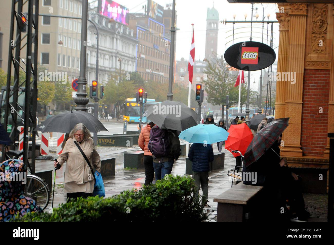 Copenhagen/ Denmark/10 October 2024/ Danish weather rain fall in danish ...