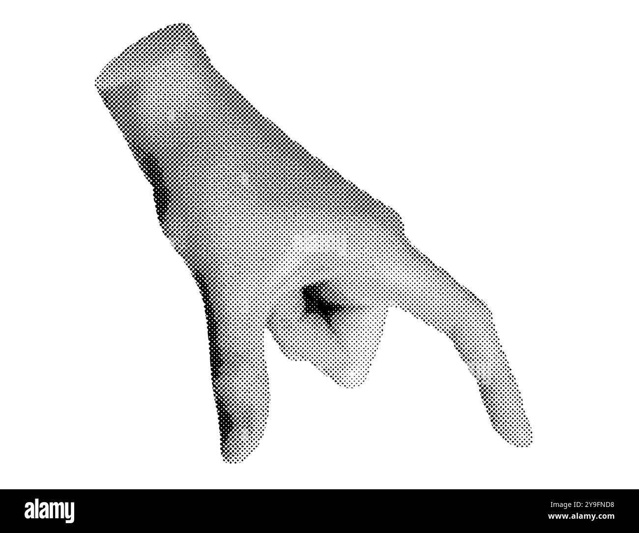 Hand holding something. Halftone style vector isolated on white ...