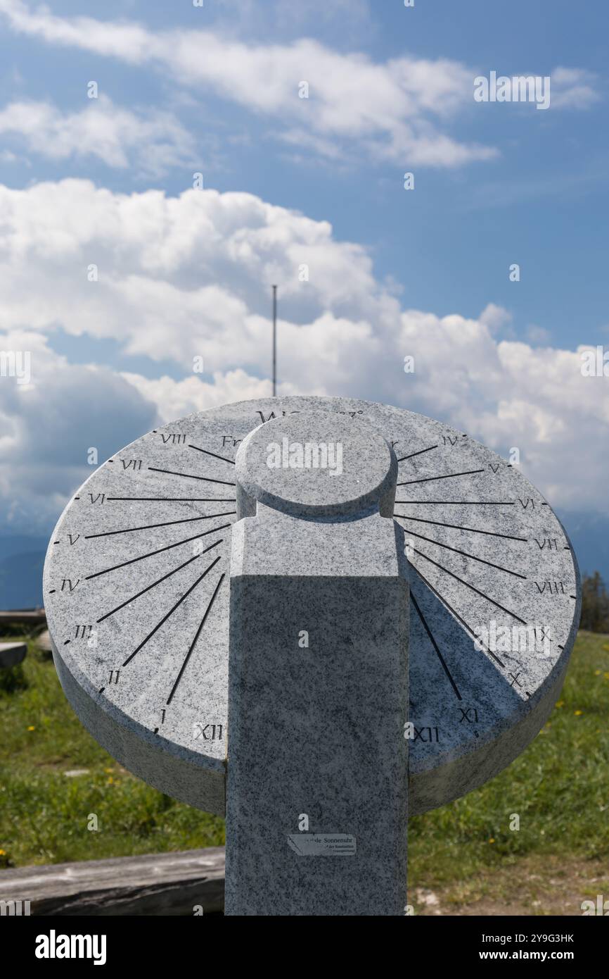 Sundial, Dobratsch Nature Park, Carinthia, Austria Stock Photo