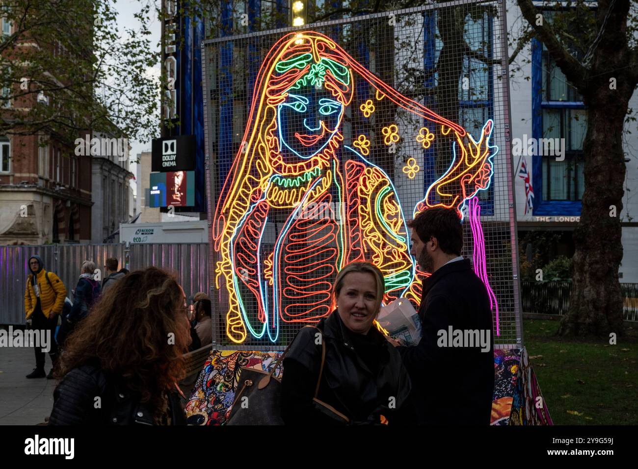 London, UK. 10 October 2024. Neon artworks named ‘There Is No Darkness ...