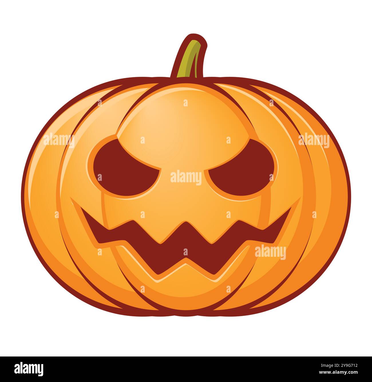 Halloween pumpkin, color vector cartoon illustration of Jack lantern ...